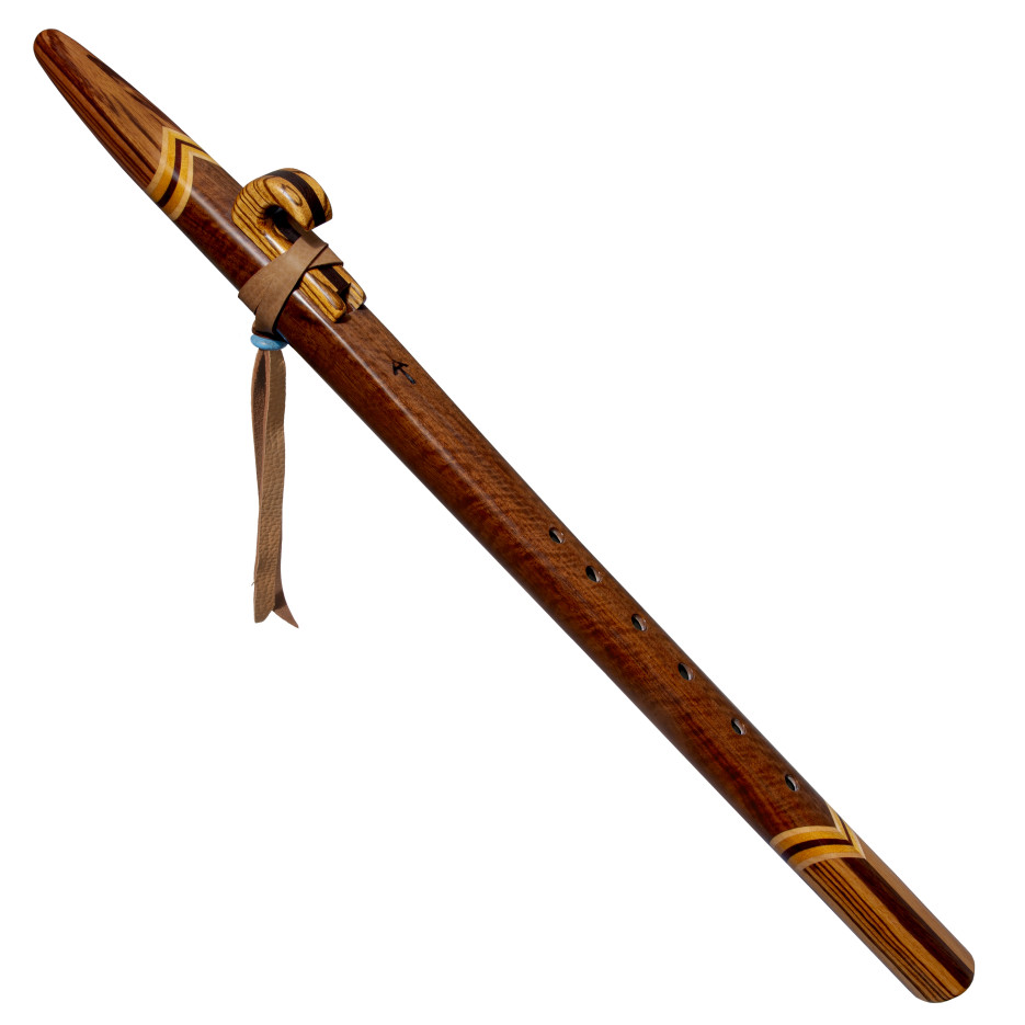 Pink Ivory Wood & Bloodwood Collectors Native American Style Flute (Key F- 440hz)